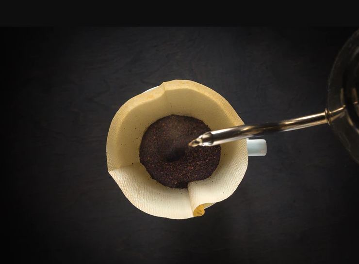 pour-over coffee view from above