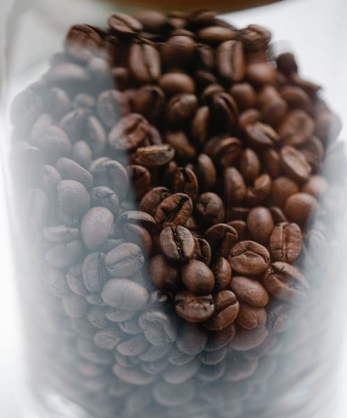 Coffee beans in an airtight container