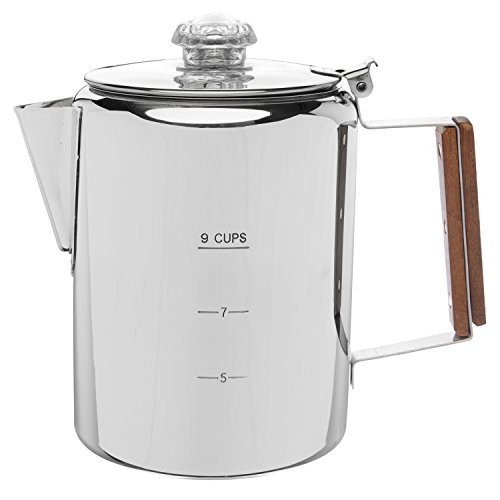 Coletti “Bozeman” Percolator Coffee Pot – 9 CUP Stainless Steel