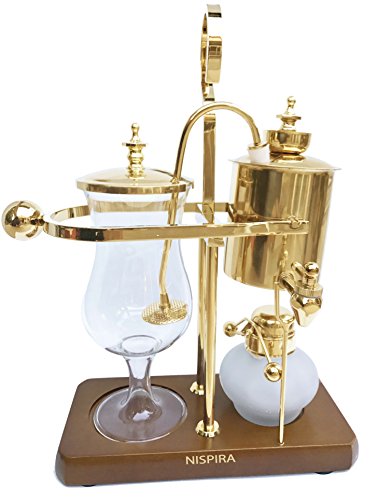 Nispira Belgian Belgium Luxury Royal Family Balance Syphon Siphon Coffee Maker Gold Color, 1 set