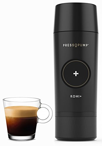 PRESSOPUMP Cordless Espresso Maker (Automatic) | Mini Espresso Coffee Machine | Perfect Gift for Home, Outdoors and Office | Black
