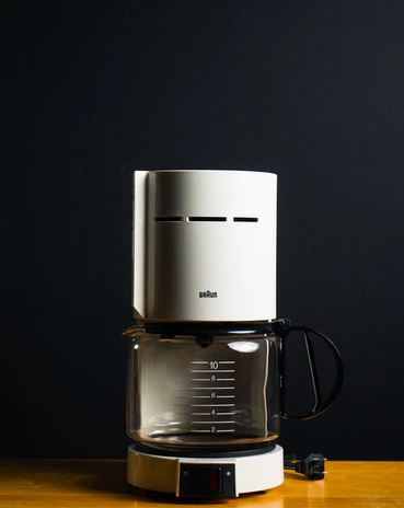 a white electric drip coffee maker
