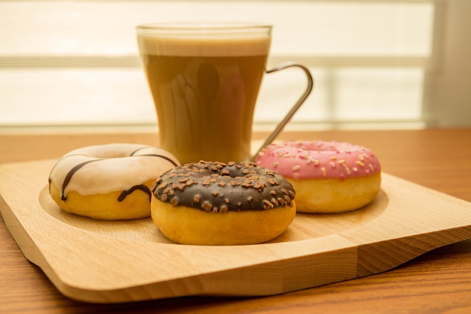 donuts and a cup of coffee