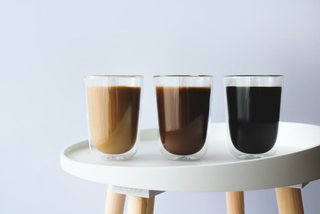 rent types of coffee in glasses