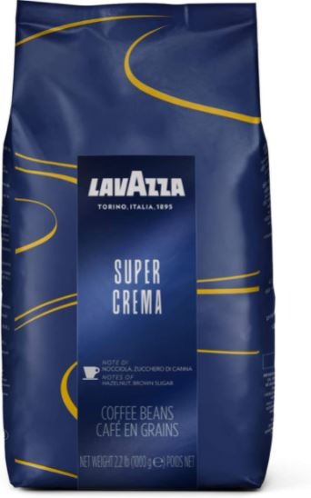 Lavazza Super Crema Medium Espresso Roast Whole Bean Coffee Blend