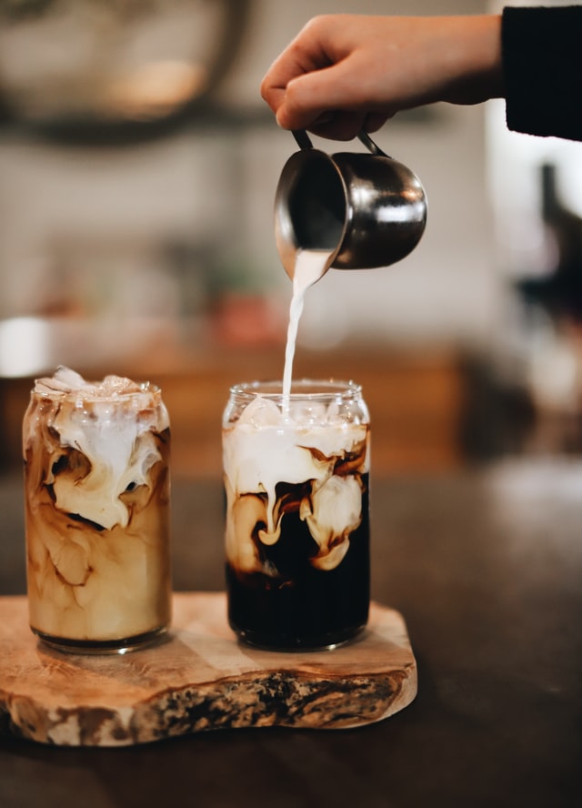 Ice coffee with cream