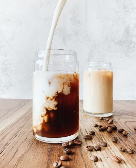 coffee and milk in a bottle